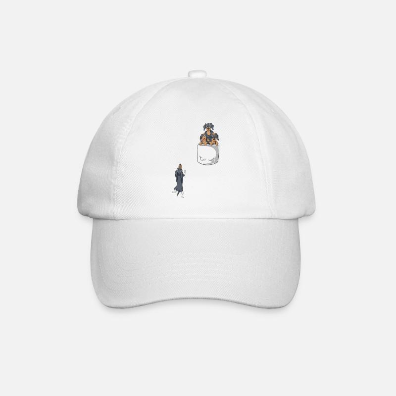 Dachshund Pocket Tee - Baseball Cap - white/white
