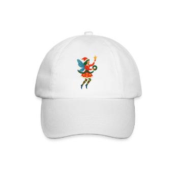 Festliche Fee Weihnachten Illustration - Baseballkappe - Weiß/Weiß - Vorne