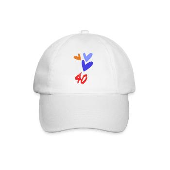 40. 40 ANS. 40e ANNIVERSAIRE. ANNIVERSAIRE 40 ANS. - Casquette classique - blanc/blanc - Devant