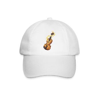 Goldene Geige mit Musiknoten - Baseballkappe - Weiß/Weiß - Vorne