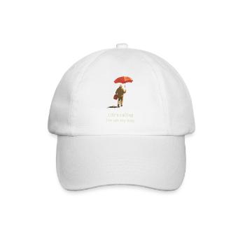 L’appel de la vie – Je suis en route Citation de voyage - Casquette classique - blanc/blanc - Devant