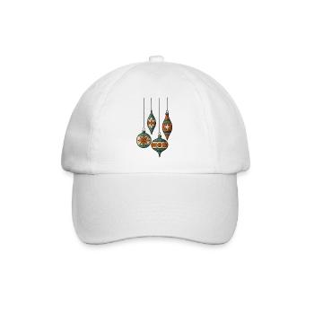 Christmas Baubles - Merry Christmas - Baseball Cap - white/white - Front