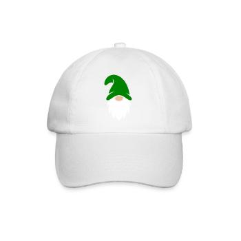 Garden Gnome in Green Hat - Baseball Cap - white/white - Front