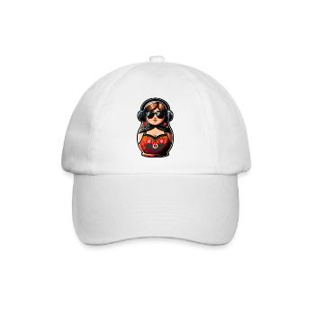  Russian Matroschka Musik Russland Russische - Baseballkappe - Weiß/Weiß - Vorne