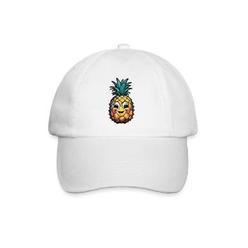 Smiling pineapple - Baseball Cap - white/white - Front