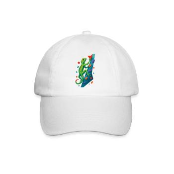 Cadeau de lézard grimpeur de gecko escaladeur de bloc - Casquette classique - blanc/blanc - Devant