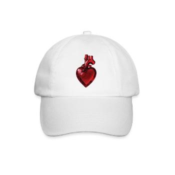 RUBINGLASHERZ – Frieden & Liebe - Baseballkappe - Weiß/Weiß - Vorne