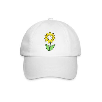 Smiling Sunflower Graphic - Baseball Cap - white/white - Front