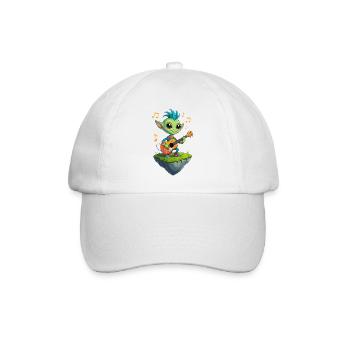 Grüner Goblin mit Gitarre - Baseballkappe - Weiß/Weiß - Vorne