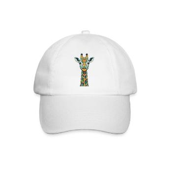 Colorful giraffe art print - Baseball Cap - white/white - Front