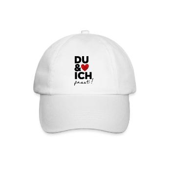 Du & Ich passt - lustiger Valentins Hoodie Shirt - Baseballkappe - Weiß/Weiß - Vorne
