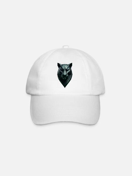 Abstracte zwarte panter - Baseballkappe - Weiß/Weiß