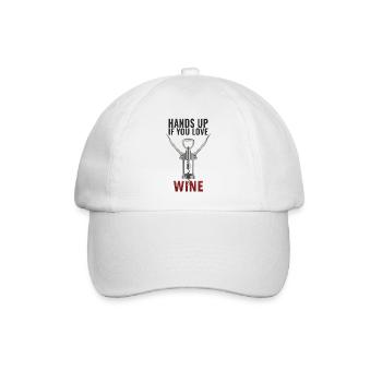 Hands up Wine Funny Wine Saying Shirt - Baseball Cap - white/white - Front