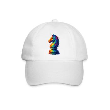 Cavalier Géométrique : L'Agilité du Saut - Casquette classique - blanc/blanc - Devant