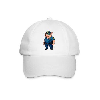 Polizei Schwein - Baseballkappe - Weiß/Weiß - Vorne