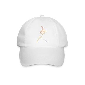 Cricketer Sketch - Baseball Cap - white/white - Front