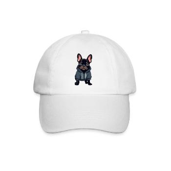 French Bulldog - Baseball Cap - white/white - Front