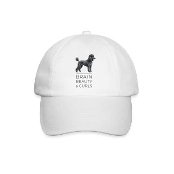 Poodle Low-Poly Art - Brain, beauty & curls - Baseball Cap - white/white - Front