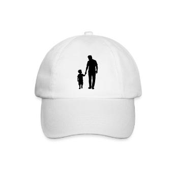 Familie Silhouette Liebe Kinder Eltern Mama Papa - Baseballkappe - Weiß/Weiß - Vorne