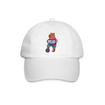 Football Capybara -  Tee Design -Soccer Fan Gift - Baseball Cap - white/white - Front