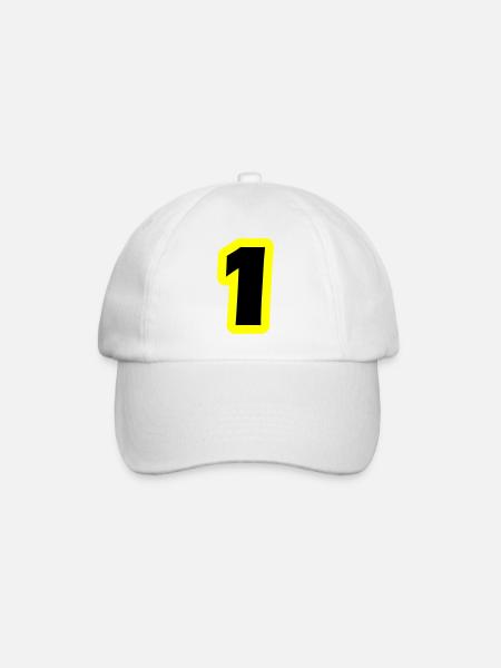 1 Number Symbol - Baseball Cap - white/white