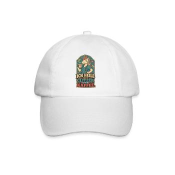Einhorn Pflege Glitzer Kaffee Shirt - Baseballkappe - Weiß/Weiß - Vorne