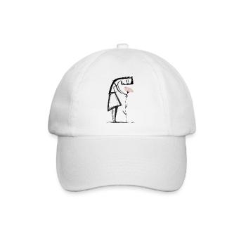 Femme minimaliste avec une fleur - Casquette classique - blanc/blanc - Devant