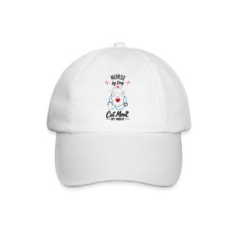 Nurse By Day Cat Mom By Night - Casquette classique - blanc/blanc - Devant