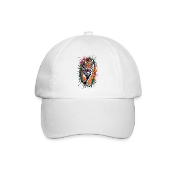 Majestic tiger wildlife art - Baseball Cap - white/white - Front