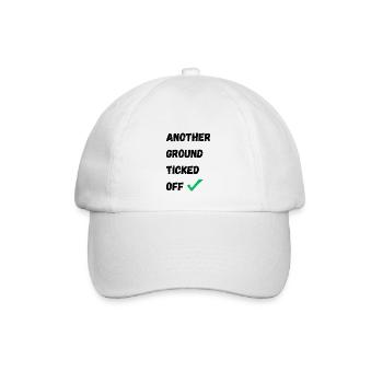 Another Ground Ticked Off - Green Tick - Baseball Cap - white/white - Front