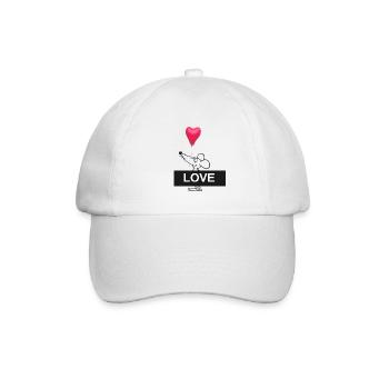 Heart Mouse with LOVE Bar - Baseball Cap - white/white - Front