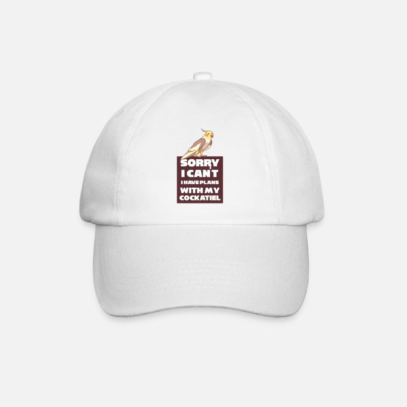 Nymphensittiche - Baseballkappe - Weiß/Weiß