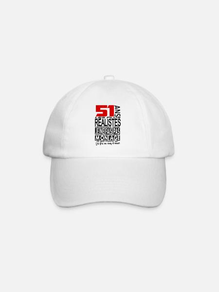 51 ans / anniversaire 51 ans / cadeau 51 ans - Casquette classique - blanc/blanc