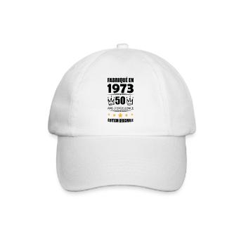 Vintage 1973 50Ans Anniversaire Cadeau Homme Femme - Casquette classique - blanc/blanc - Devant