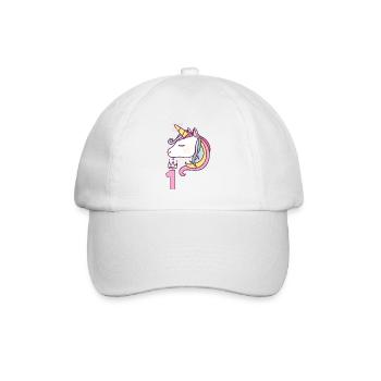 Anniversaire Fille Princesse Licorne 1 an Cadeau - Casquette classique - blanc/blanc - Devant