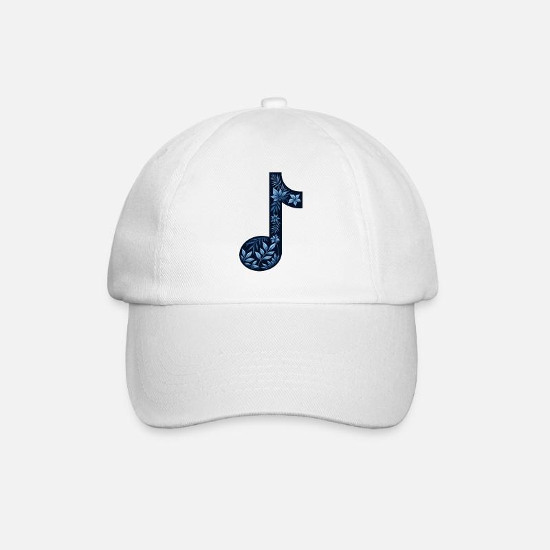 Blume Musiker Musiknote - Baseballkappe - Weiß/Weiß