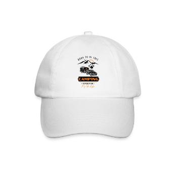 Camping caravans, camping friends born to be free - Baseball Cap - white/white - Front