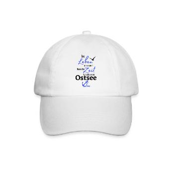 Ostsee - Das Leben ist zu kurz ! Nimm Dir Zeit ... - Baseballkappe - Weiß/Weiß - Vorne