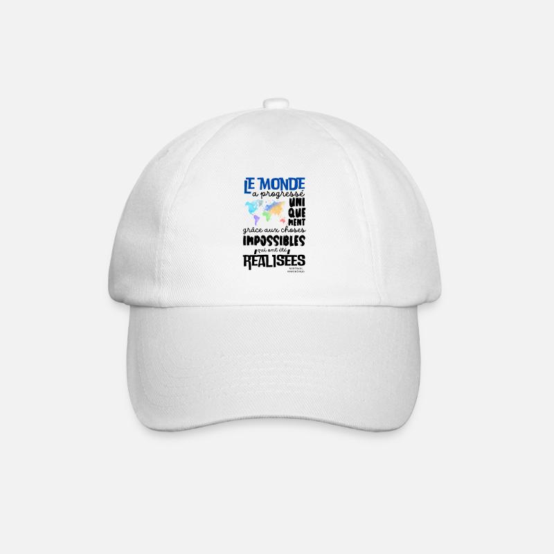 Citation Positive Le Monde a progressé - Casquette classique - blanc/blanc