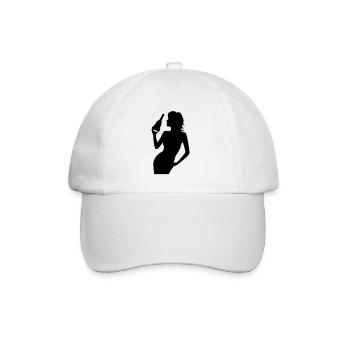 Party Woman Silhouette Celebrate Bottle - Baseball Cap - white/white - Front