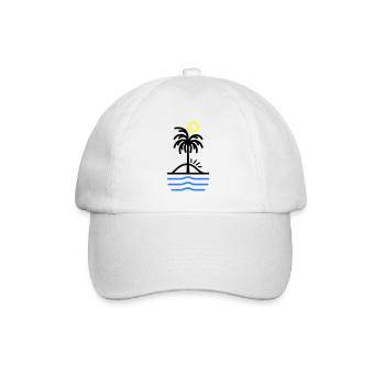 Palmen Insel - Baseballkappe - Weiß/Weiß - Vorne