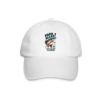Papa allez! Nous allons à la pêche ! - Casquette classique - blanc/blanc - Devant
