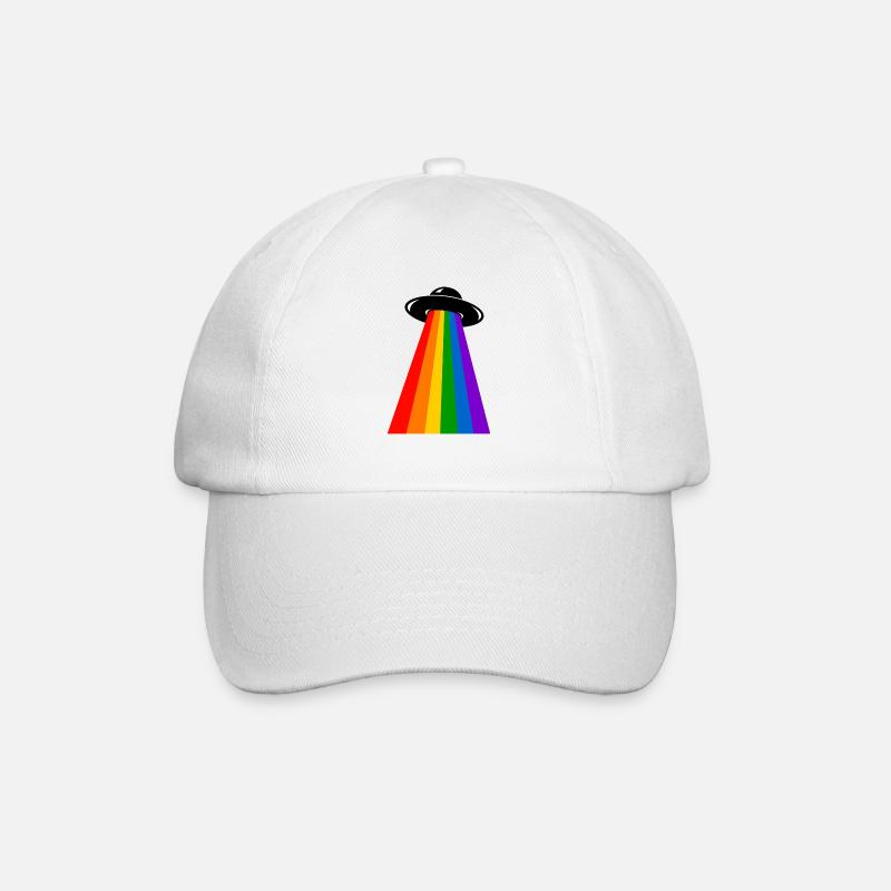 UFO Regenbogen - Baseballkappe - Weiß/Weiß
