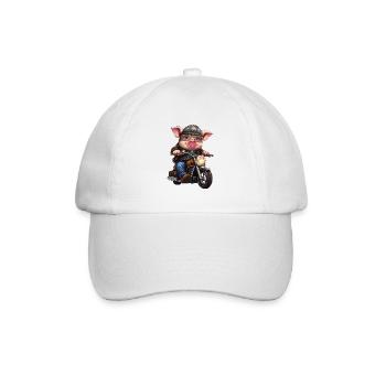 Cochon Moto / Motard Cochons - Casquette classique - blanc/blanc - Devant