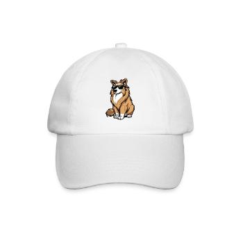 Border Collie Hunde Cool Comic - Baseballkappe - Weiß/Weiß - Vorne