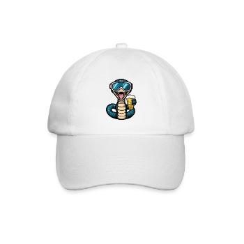 Schlange Kobra Apres Ski Bier - Baseballkappe - Weiß/Weiß - Vorne