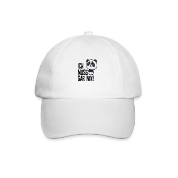 Ich muss gar nix sagt der niedliche Panda - Baseballkappe - Weiß/Weiß - Vorne