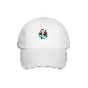 Frohe Weihnachten Krankenschwester - Baseballkappe - Weiß/Weiß - Vorne