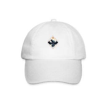Abstrakter Bär in den Bergen - Baseballkappe - Weiß/Weiß - Vorne