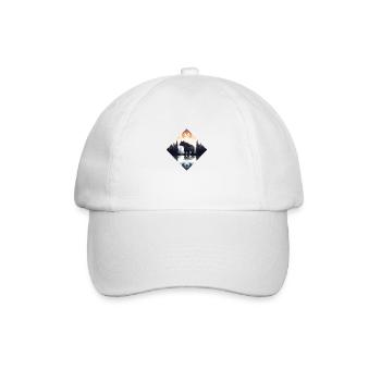 Abstrakter Bär in den Bergen - Baseballkappe - Weiß/Weiß - Vorne